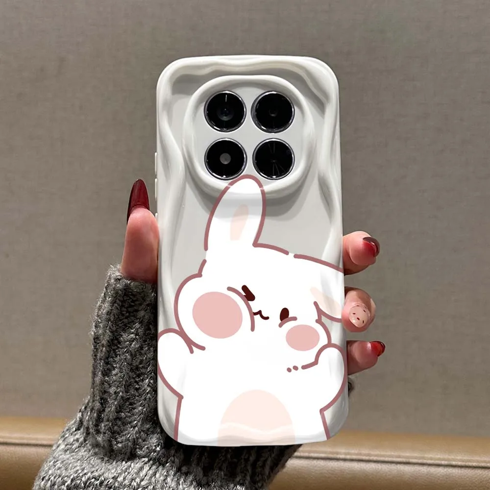 Фото Чехол для телефона с забавным рисунком кролика для Xiaomi Poco F8 F7 F6 F5 M8 M7 M6 X7 X6 X5 C85 Pro Ultra Plus, мягкий, волнистый, с эффектом масляной пленки №2