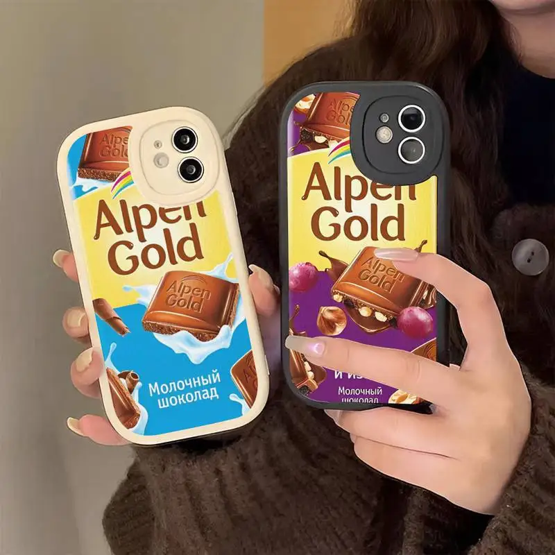 

Alpen Gold Chocolate Phone Case Hard Leather Phone Case for iPhone 13 12 Mini 11 14 Pro Max Xs X Xr 7 8 Plus 6 6s Se 2022