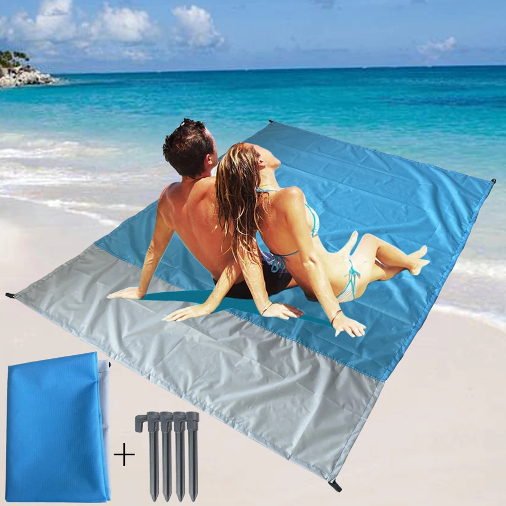 

Waterproof Pocket Beach Blanket Folding Camping Mat Mattress Portable Lightweight Mat Outdoor Picnic Mat Sand Beach Mat
