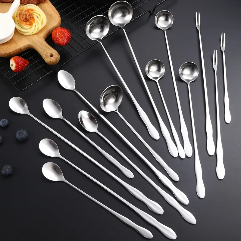 

Coffee Stirring Spoons, Tea Spoons Long Handle,Long Teaspoons jam Spoons for Stirring, Espresso Spoons Stainless Steel MS-316-2