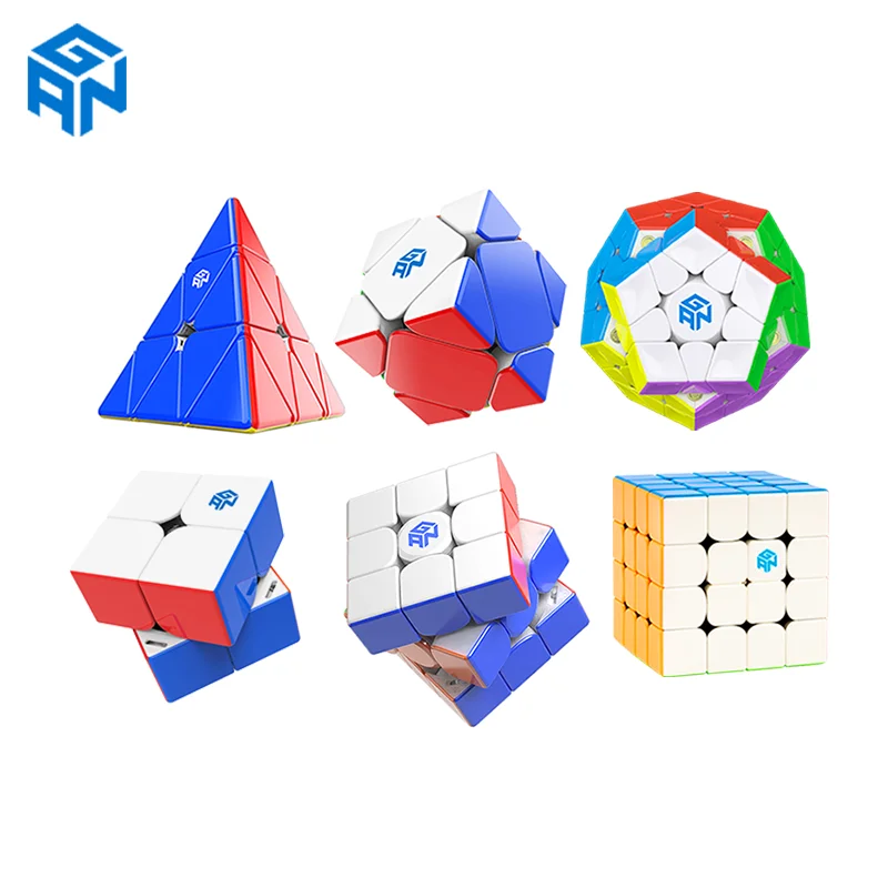 

Gan Cube Set 6pcs Magnetic Cube Mega Magic Stickerless Pyramid 2x2 3x3 4x4M Speed Cube Sides Puzzle Cubo Magico Dodecahedron