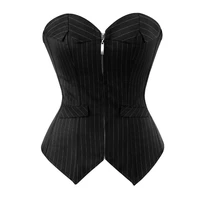 sexy striped straps underbust corset waist cincher body shaper slim corset bustier lingerie top plus size