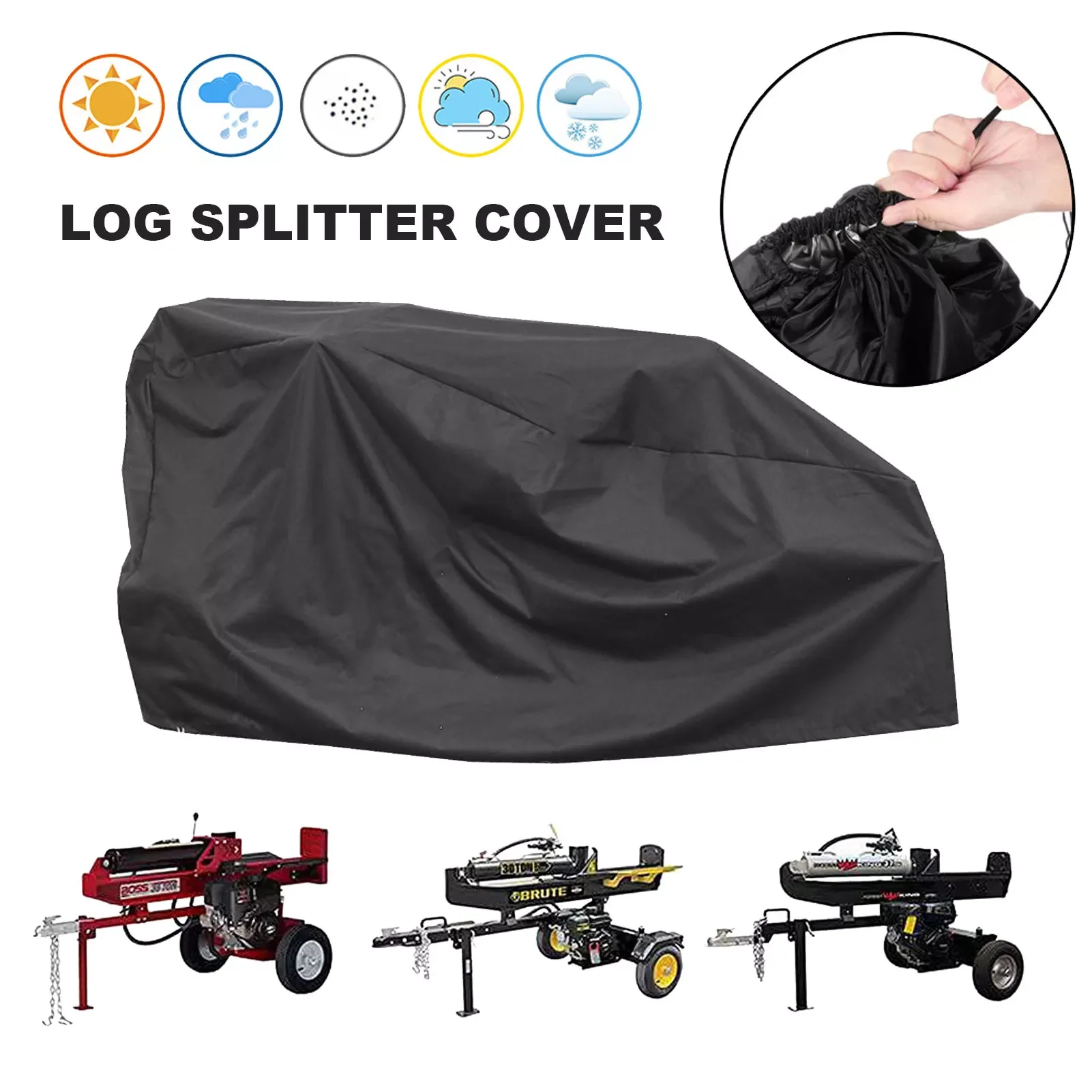 

Waterproof Heavy-Duty Log Splitter Cover 210D Oxford Weather-Resistant Storage Cover Wood Splitter Cover Anti Dust Cover