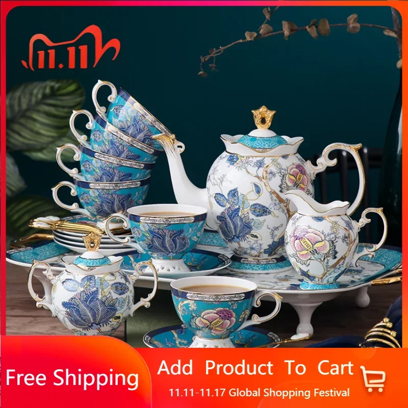 

Bone China Coffee Cup Set Tray Luxury Sugar Jar Tableware Beautiful Tea Mugs Coffeware Set Kahve Fincan Takimlari Home Drinkware