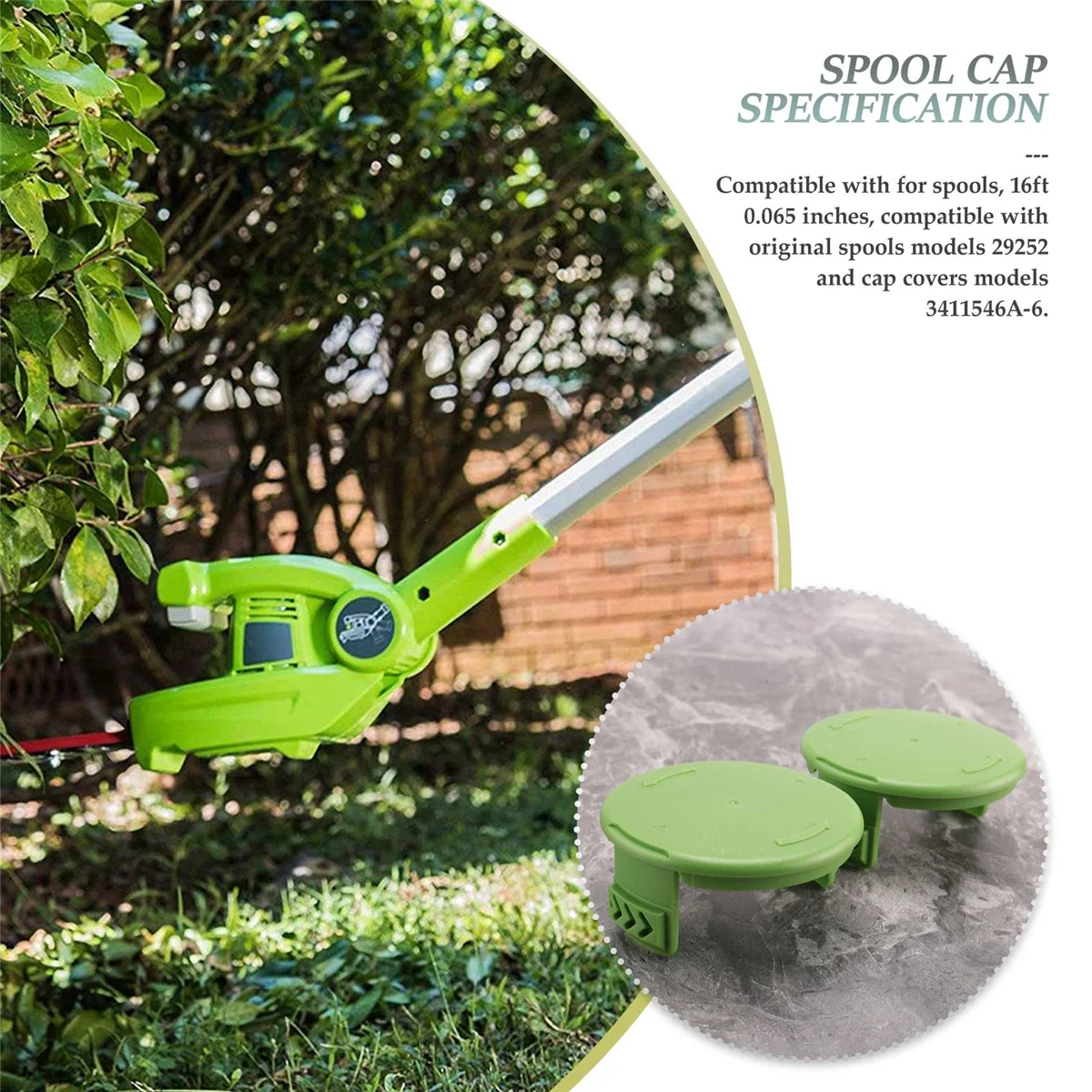 3 упаковки сменных крышек для катушек детали 3411546 A-6 Greenworks 21332 21342 24 В 40 80