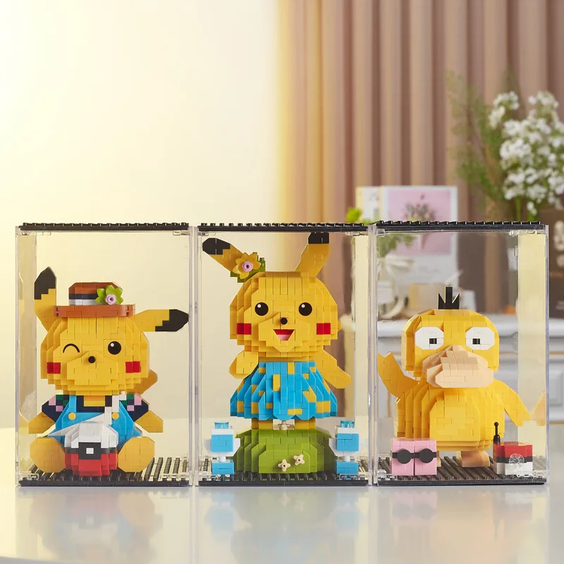 Микро строительные блоки Kawaii Pokemon Pikachu танцевальная музыка Psyduck сборная 3D модель