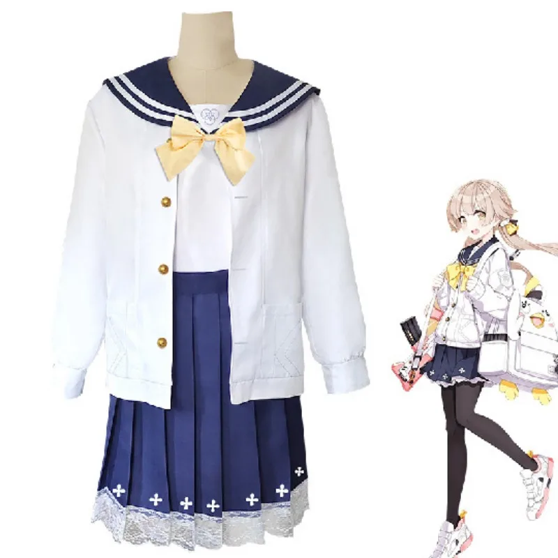 

Anime Game Blue Archive Student Sailor Dress Full Coat Underdress Bow Tie Pantyhose Headdress Sweet Fresh Cosplay Clothe