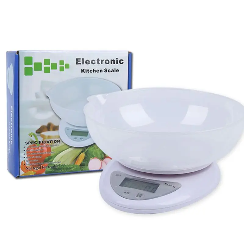 

High Accuracy Sensor Digital Kitchen Scale Removable Transparent Bowl LCD Display Household Peeling Weighing Kitchen