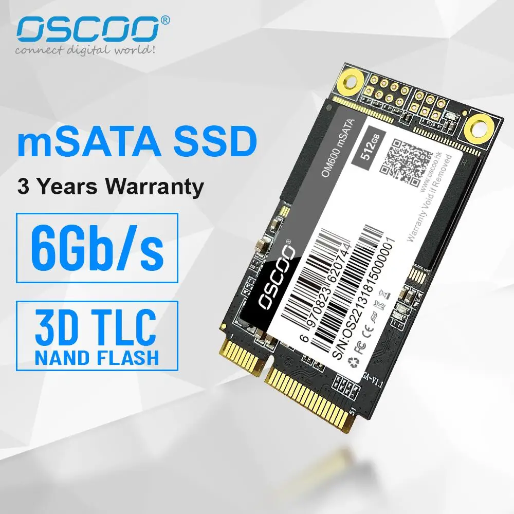 

OSCOO mSATA SSD 128GB 256GB 512GB 1TB 3x5cm SSD SATA3 Internal Solid State Hard Drive Hard Disk For Dell Lenovo