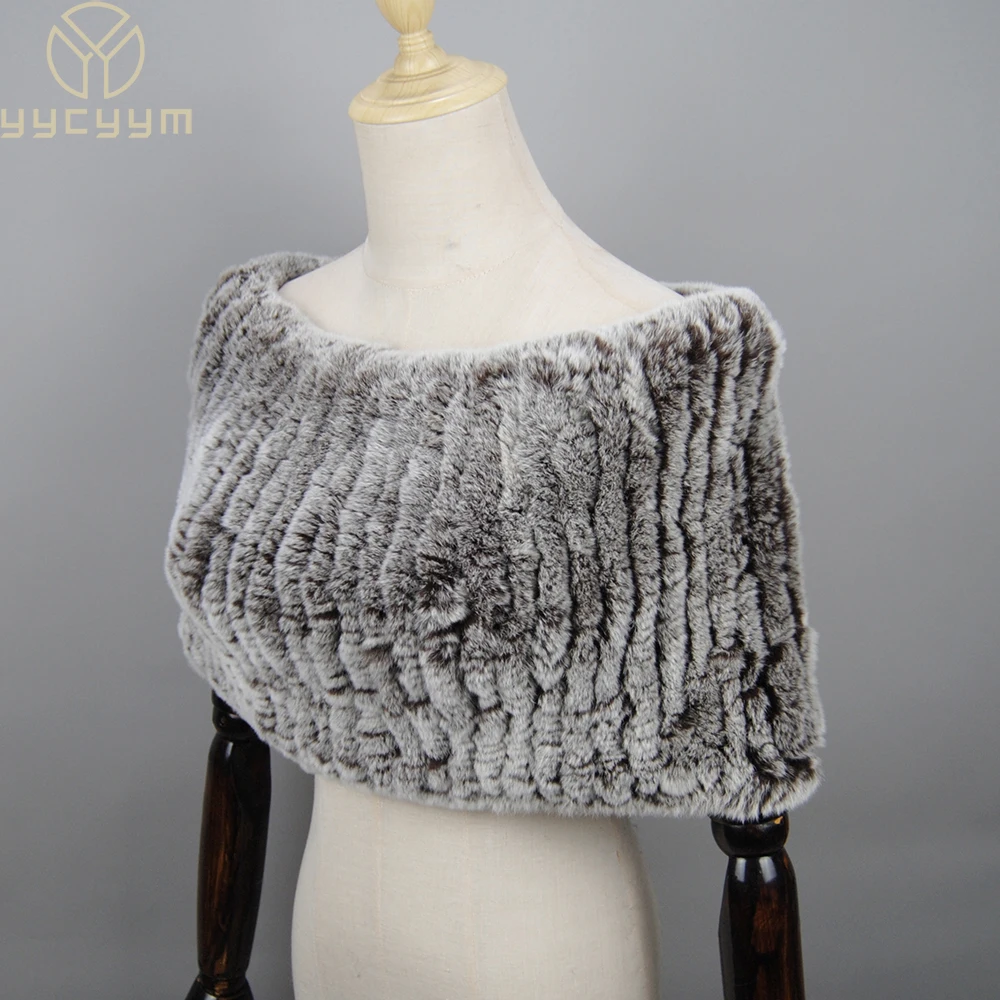 Лидер продаж женская шаль из натурального меха кролика рекс натуральный вязаный