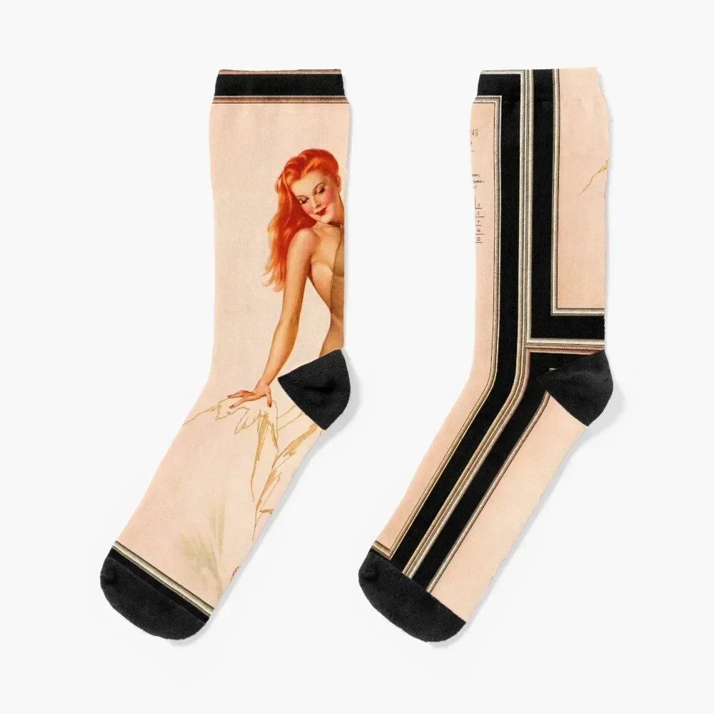 Мисс Лютий Варга Девушка 180. Календарь пин-ап от Alberto Vargas Pin-Up Girl Винтажные носки с