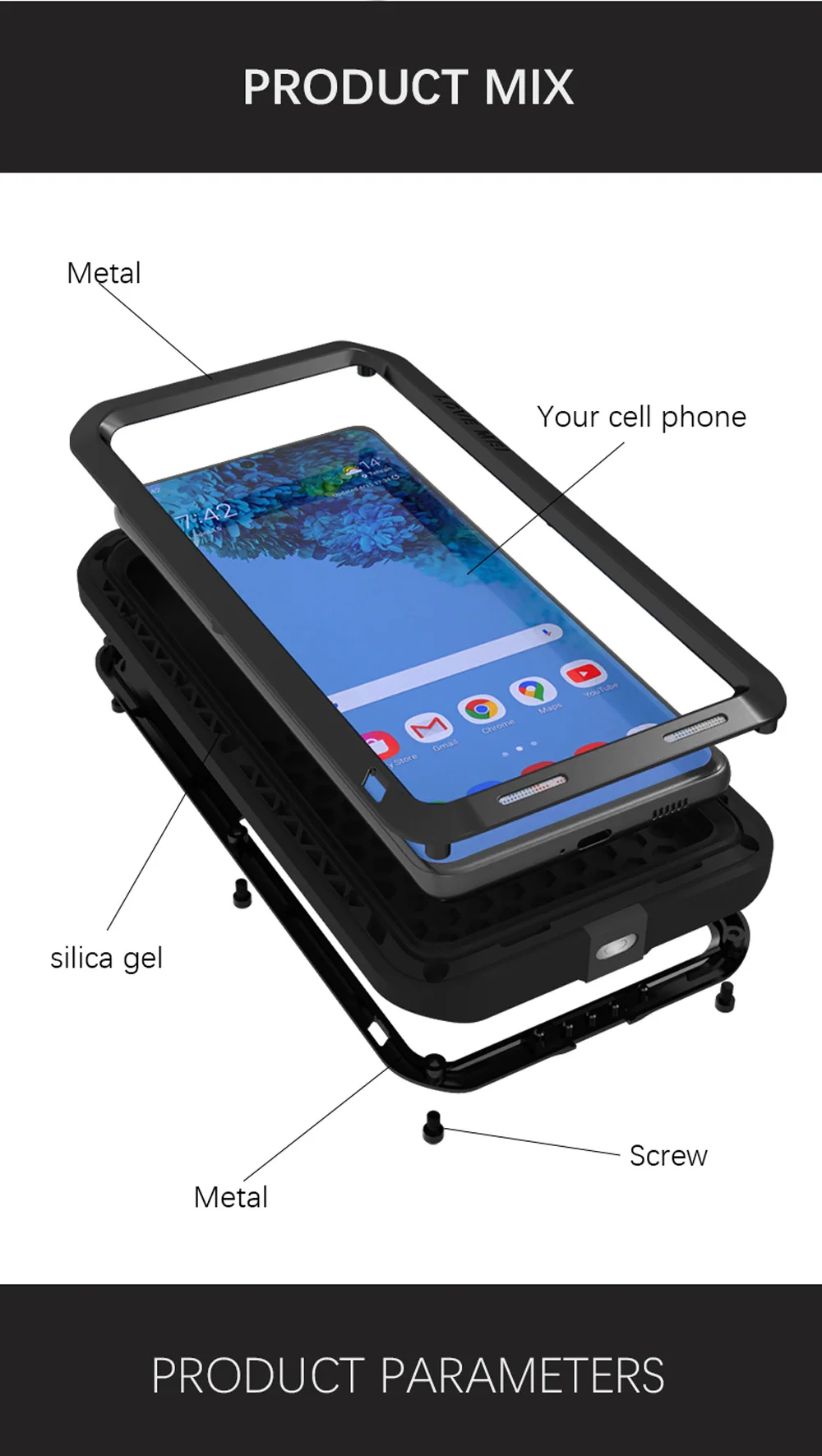 Love Mei Powerful Heavy Shockproof Fundas Metal Case For Samsung Galaxy S23 S22 S21 S20 Plus Ultra Silicone Coque Protect Cover