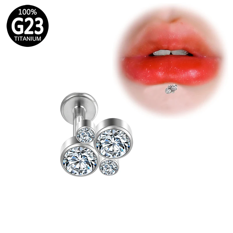 

Серьги-гвоздики для пирсинга, очаровательные ювелирные изделия с внутренней резьбой G23 из титана, индустриальные серьги-гвоздики для губ, т...
