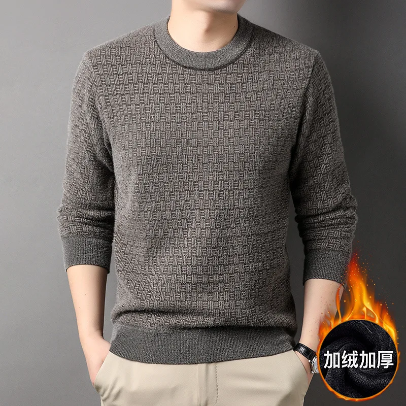 

Осень-Зима мужская модель 2022 новый стиль плюшевый теплый винтажный жаккардовый узор теплая повседневная мужская одежда