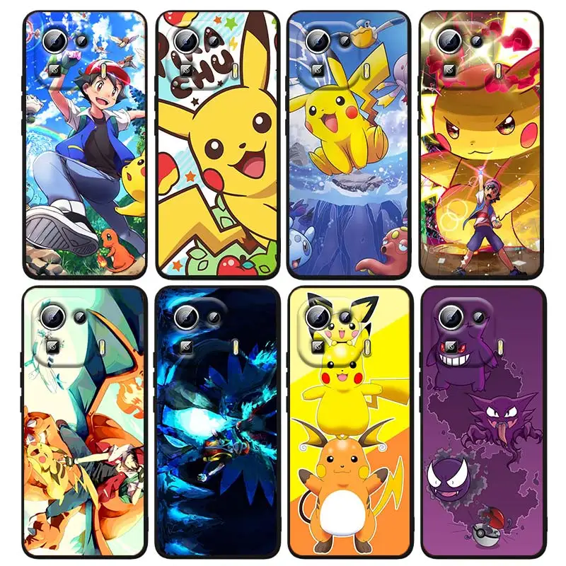 

Anime Pokemon Pikachu For Xiaomi Mi 12 12X 11T 11 11i 10i 10T 10S Note 10 9T 9 SE Lite Ultra Pro 5G Black Capa Phone Case