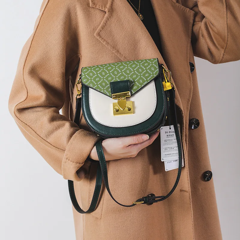 Женская кожаная сумка-седло дизайнерская вместительная сумка через плечо 2023