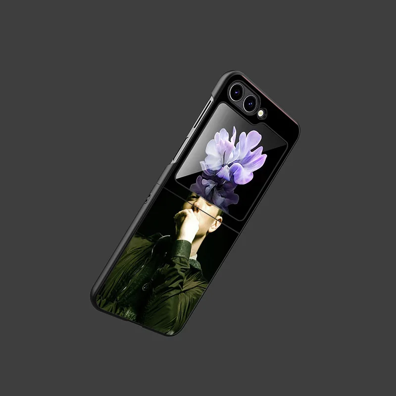 Черный матовый противоударный чехол для телефона Samsung ZFlip6 5G ZFlip5 ZFlip4 ZFlip3 Жесткий