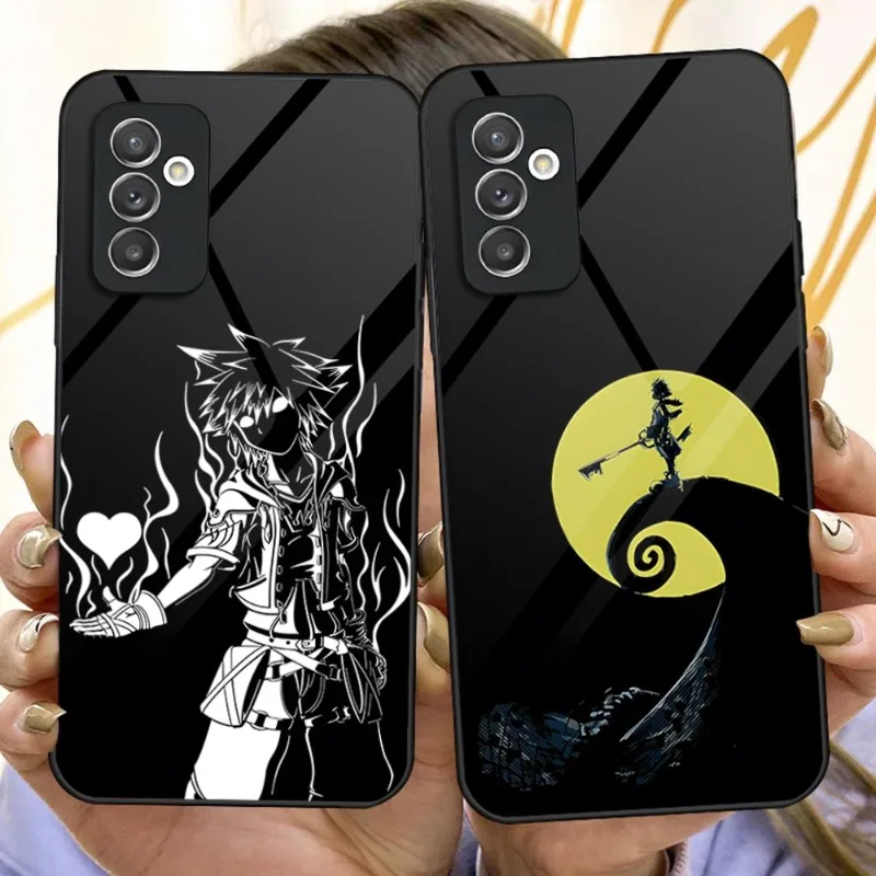 

Game Kingdom Hearts Phone Case For Samsung S30 S23 S21 S20 S22 S9 S8 S10E Note 20 10 Pro Ultra Plus Glass Design Back Cover