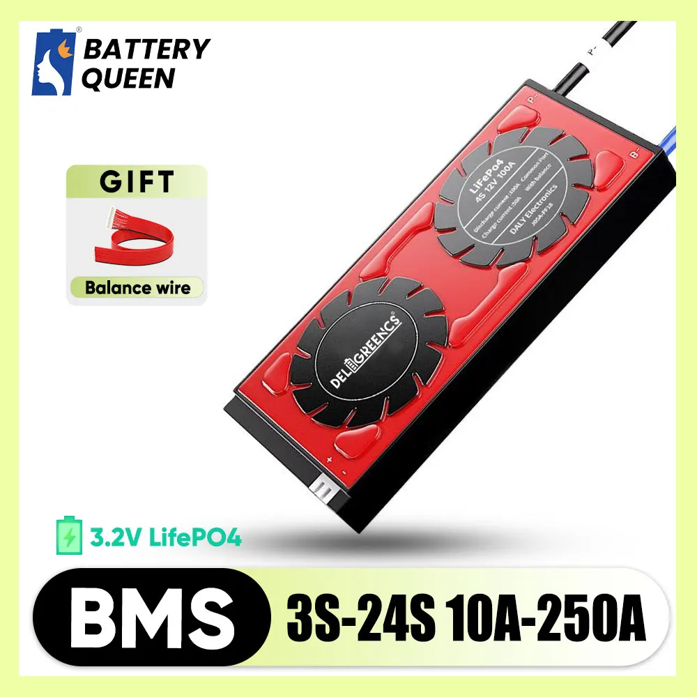 

4S 8S 12S 15S 16S 20S 24S LifePO4 BMS Common port 30A 60A 100A 200A for 12V 24V 36V 48V Lithium Battery For Solar Ebike EV CAR