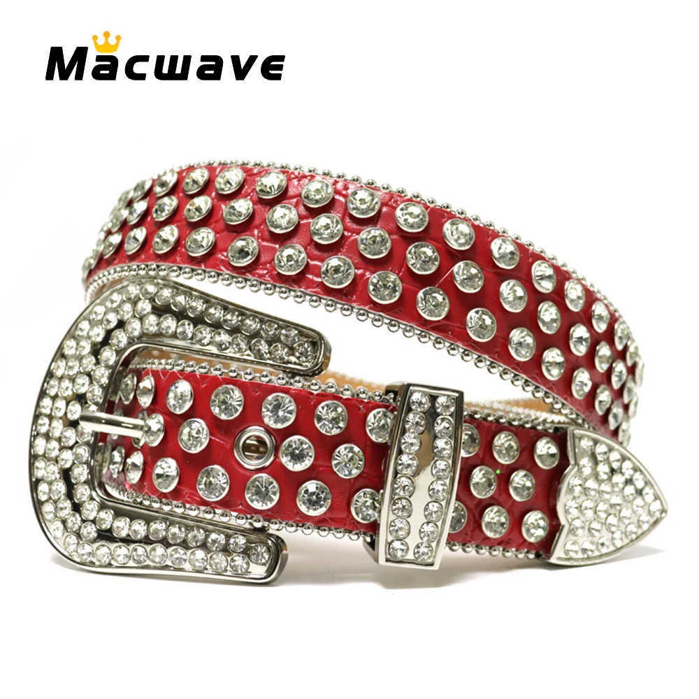 Western Diamond Rhinestones Belts Luxury Strap Belt Cowgirl Cowboy Bling Studded Belt Ceinture Femme Cinto De Strass