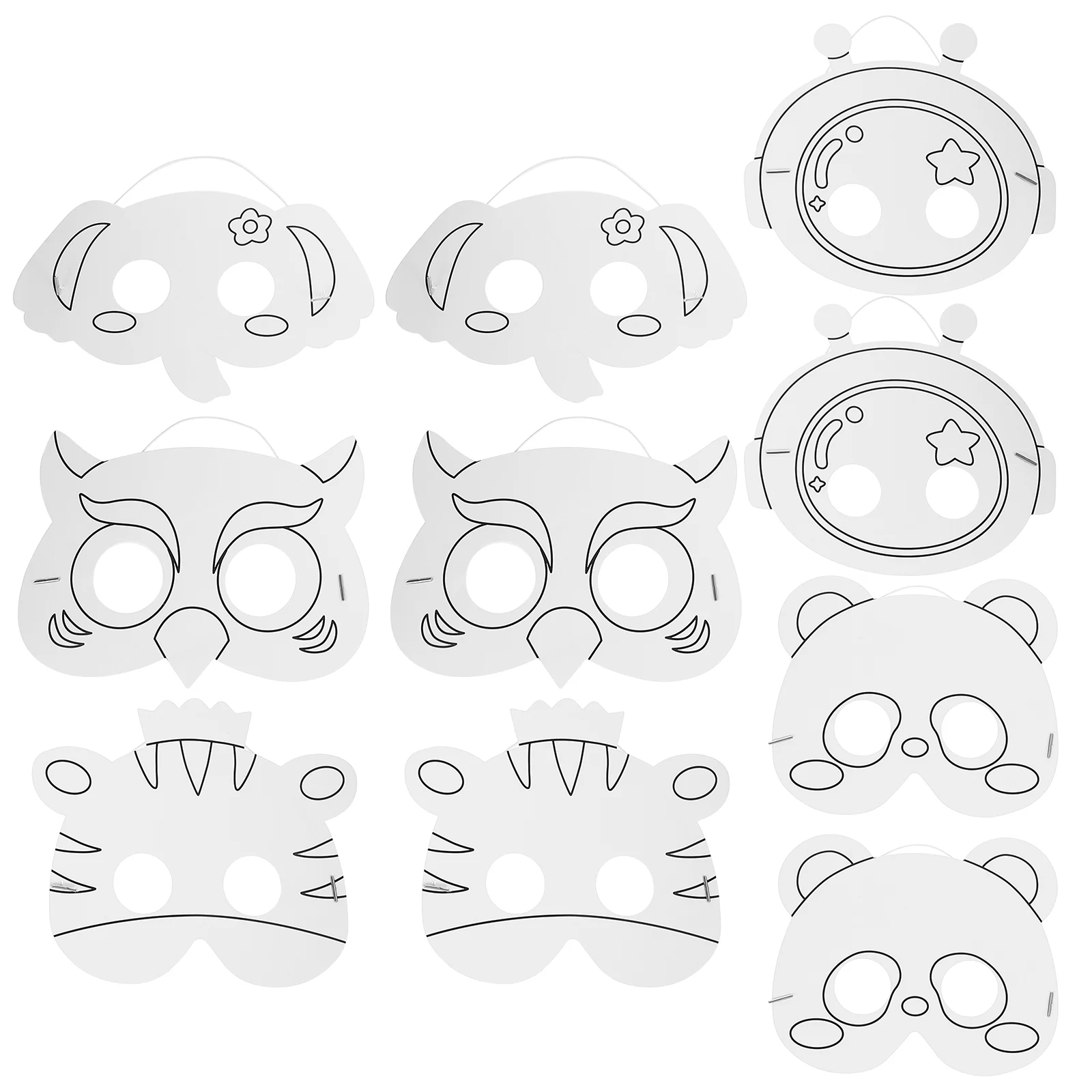 

10 Pcs Mask Base DIY Masquerade Halloween White Manual Party Paper Handmade Masks Child