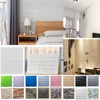 10Pcs Foam 3D Wall Stickers Self-Adhesive Wallpaper Panel Home DIY Decor Living Room Bedroom Decoration Crash Sponge Soft Decals