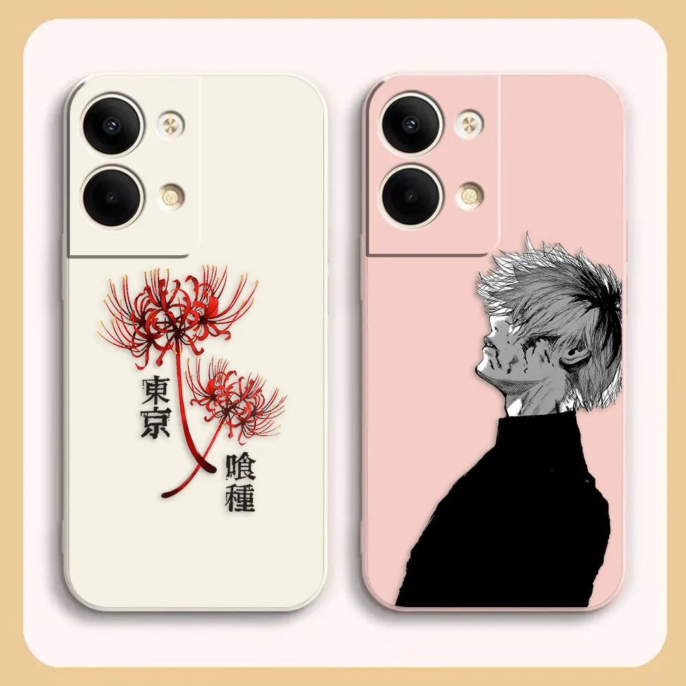 

Case For OPPO RENO 8 7 9 6 7SE 5 4 4SE 4 3 4G 5G PRO PLUS Colour Simple Liquid Silicone Case Tokyo Ghoul Kaneki Ken Manga