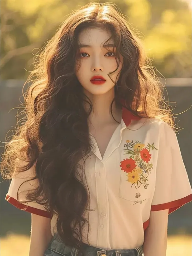 Большие размеры Французский sle Уникальный шикарный красивый женский топ Летний