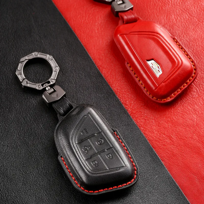 Кожаный чехол для ключей Cadillac CT5 key 2023 ct4