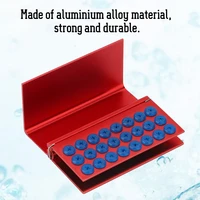 24 holes with silicone pad aluminium alloy disinfection box dental high speed needle burs holder autoclavable dentist tool red