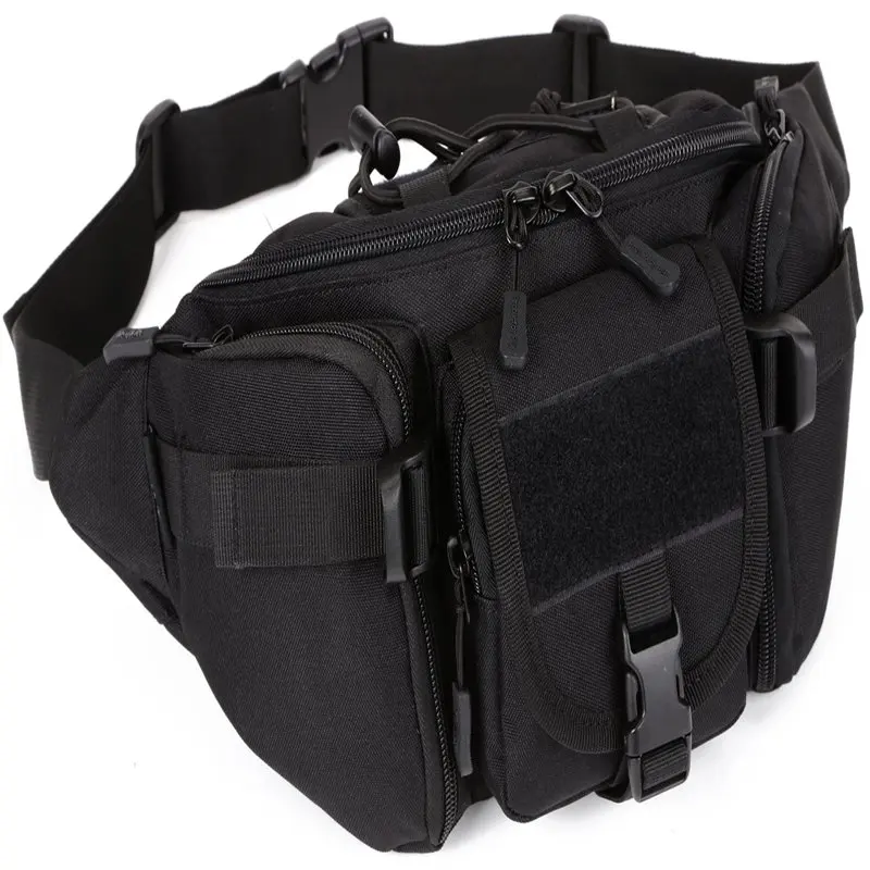 

Black Belt Bag Fanny Pack for Men Waist Bag Hip Belt Outdoor Hiking Fishing Bumbag