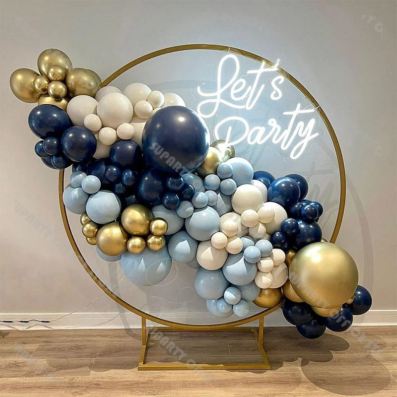 

6-16ft Navy Blue and Gold Balloon Garland Baby Shower Maca Blue White Sand Wedding Birthday Party Balloons Decorations Supplies