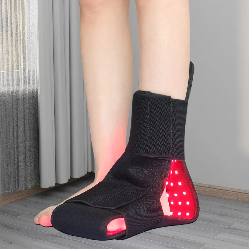 Фото IDEATHERAPY Пояса для светотерапии красным и инфракрасным светом, индивидуальные вибрационные фототерапевтические накладки, красная светотерапия для облегчения боли в стопах №2