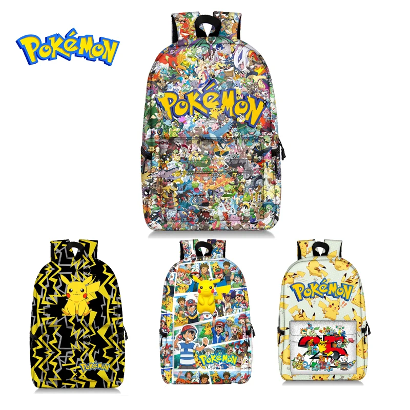

Pokemon School Bag Teenager Boys Girls Personized Pikachu Ash Ketchum Schoolbag Supplier Kids Cartoon Backpack Birthday Gifts