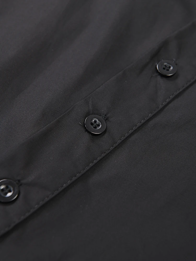 Женская Асимметричная блузка ZMEENNA черная Свободная рубашка большого размера с