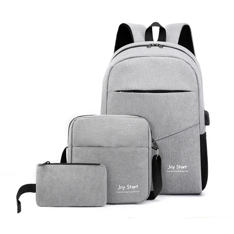 Computer Backpack  School Students Male Travel USB Business Charging Large Capacity Casual Fashion Three Piece Backpacks