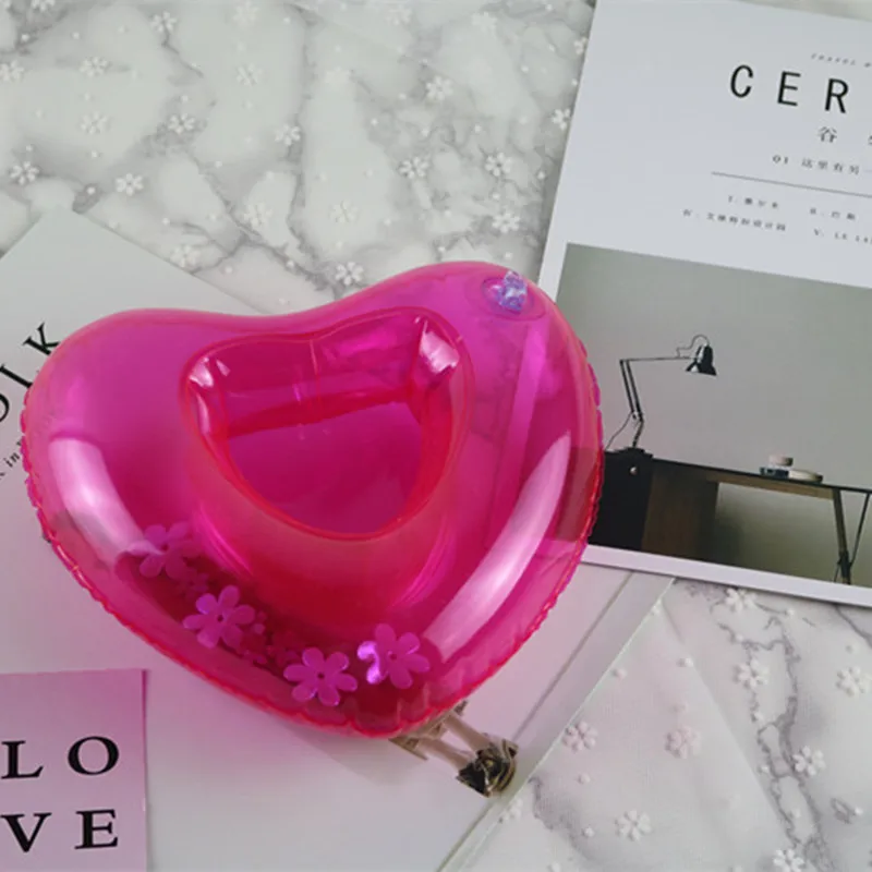 

Creative Love Cup Holder Inflatable Water Cushion Floating Beverage Coaster Swimming Rings Accessories Pool Toys for Kids