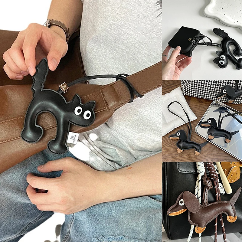 Брелок для ключей с собакой таксы искусственная кожа брелки собак женщин сумка