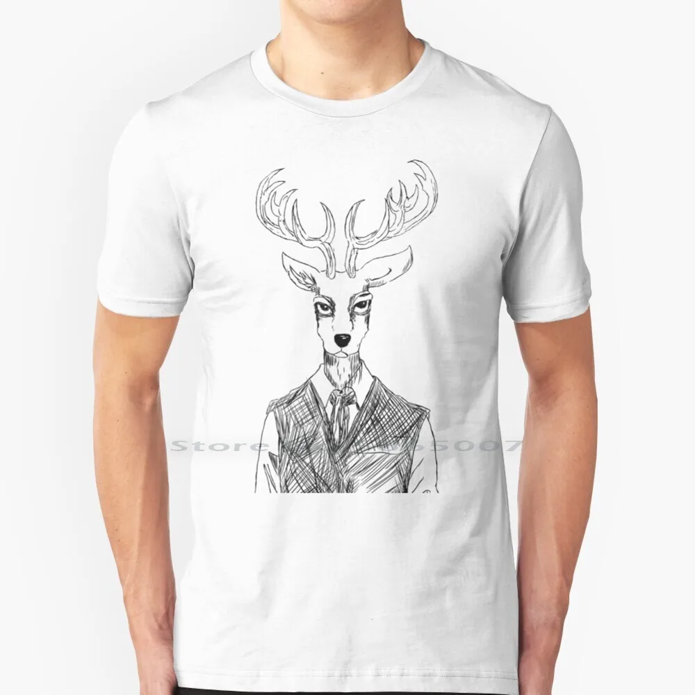 

Louis ( Face ) T Shirt 100% Cotton Beastars Louis Ruis Netflix Simple Sketch Manga Big Size 6xl Tee Gift Fashion