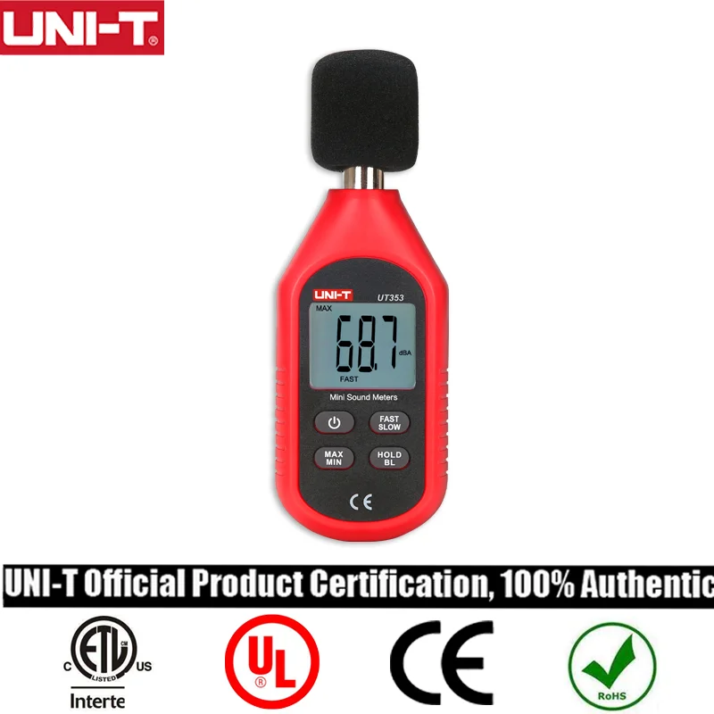 UNI-T Noise Measuring Instrument UT353 db Meter 30~130dB Mini Audio Sound Level Meter Decibel Monitor