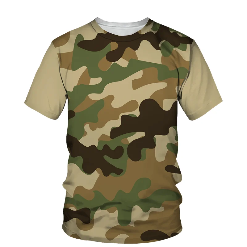 

New Summer Colorful Camouflage Military Tee Top Oversized Men Women Cerwneck T-Shirt Casual Jogging Streetwear Unisex Clothes