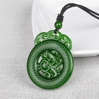 hot selling natural hand carve hetian jade antique hollow dragon jade brand necklace pendant fashion jewelry men women luckgifts