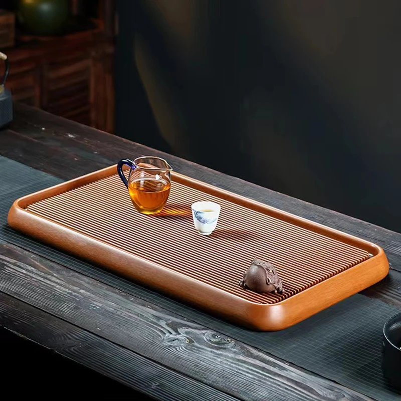 

Gong Fu Serving Tea Trays Table Luxury Pu Erh Chinese Tea Trays Wooden Party Drainage Tee Tablett Office Accessories WK50TT