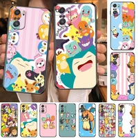 kawaii lovely pokemon for xiaomi redmi note 10s 10 9t 9s 9 8t 8 7s 7 6 5a 5 pro max soft black phone case