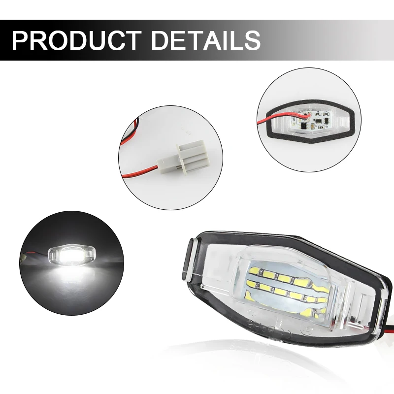 2 шт. Автомобильный светодиодный светильник номерного знака белого цвета для Honda
