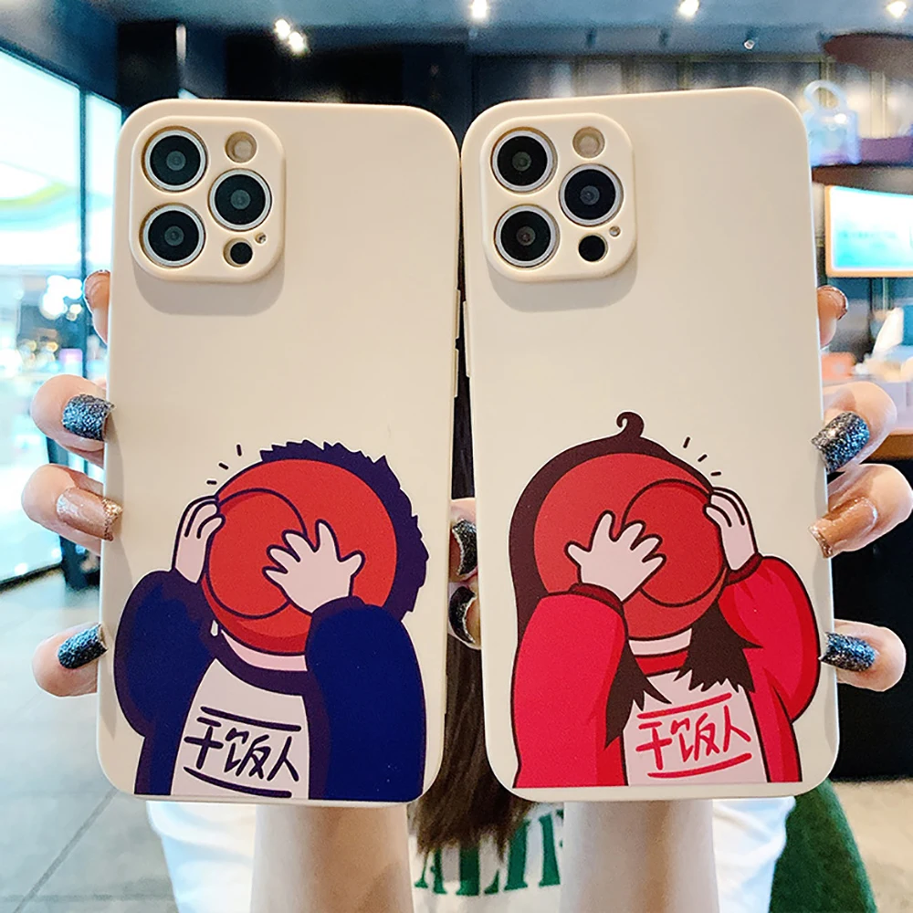 

Couple Boys And Girls Cute Cartoon Phone Case For Apple iPhone 13 12 11 Pro 12 13 Mini X XR XS Max 6 6S 7 8 Plus Silicon Cover
