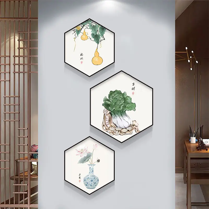 

Simple Fashion Style Entrance Decoration Painting Home Background Wall Hanging Painting Living Room Wall Abstract Triptych Mural