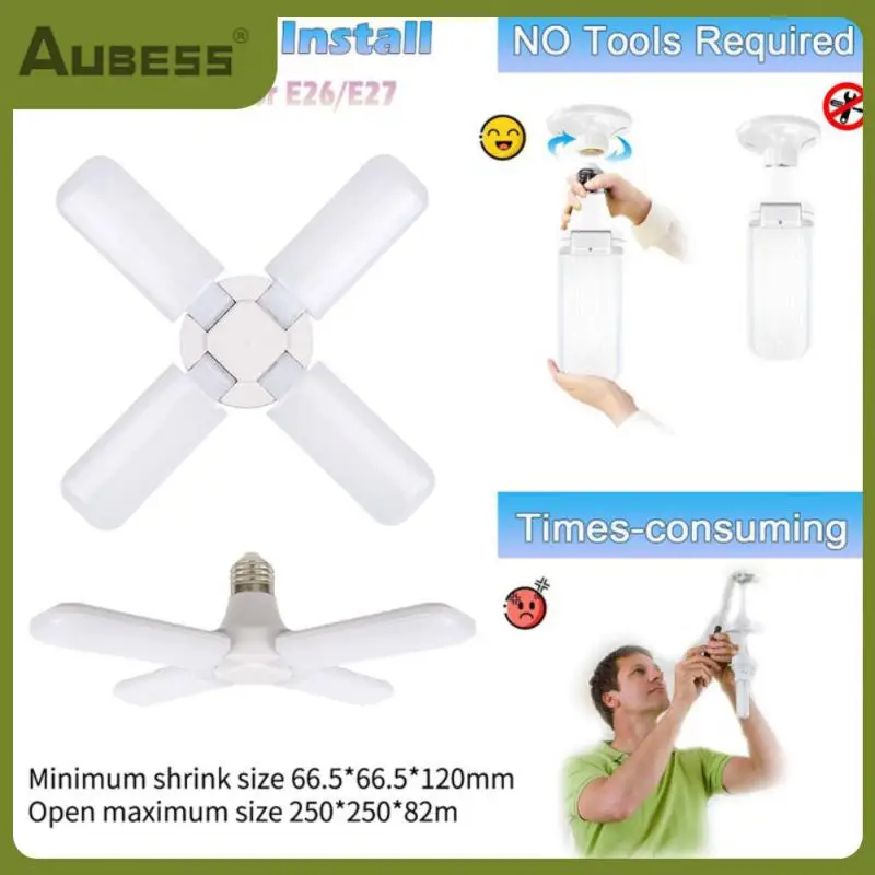 

Deformable Leaf Light Garage Lighting Fan Blade Lamp Adjustable E27 Led Light Bulb Home Appliance Foldable Industrial Light Home