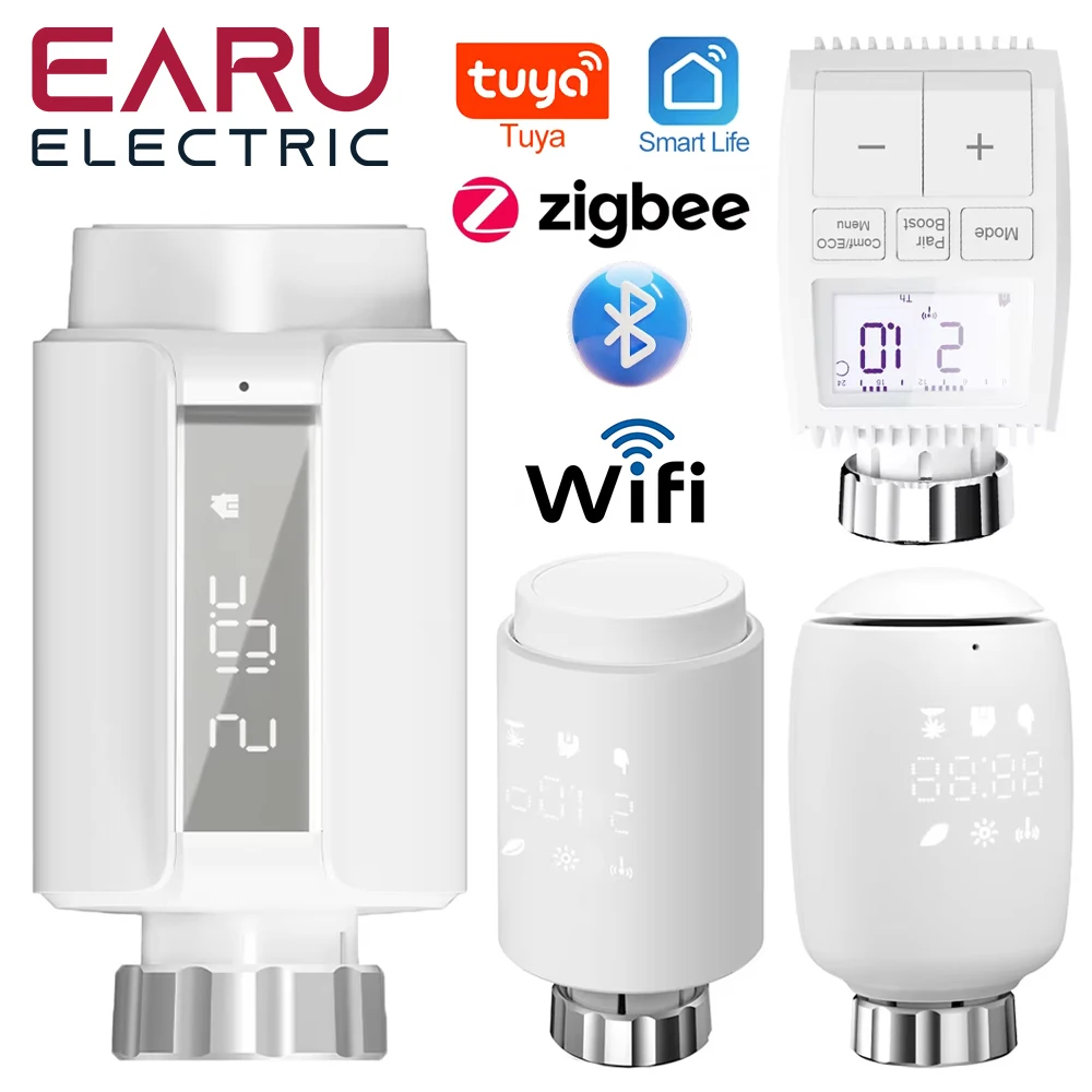 Умный привод радиатора Tuya ZigBee TRV программируемый термостатический клапан