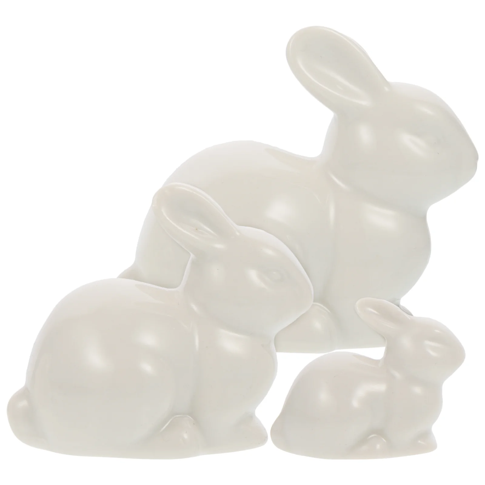 

3 Pcs Interior Accessories Micro Landscape Decor Decorate Ceramic Bunny Figurine Rabbit Figurines Indoors